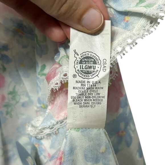 Miss Elaine Floral Flutter Cap Sleeve Nightgown Vintage NWT Women's Sz M USA - Picture 7 of 7